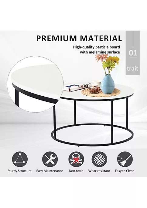Best reviews of π€© HOMCOM Wood Round Coffee Sofa Table Side with a Modern Design Black Metal Frame and Easy Maintenance White π 6 Best reviews of π€© HOMCOM Wood Round Coffee Sofa Table Side with a Modern Design Black Metal Frame and Easy Maintenance White π - Image 4
