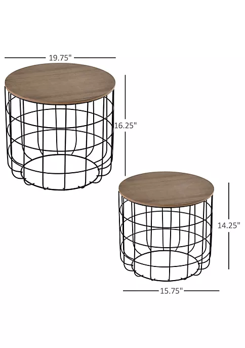 Brand new ⌛ HOMCOM 2 Piece Tea Table Set with a Retro Industrial Style Extra Storage Space Underneath and Multipurpose Use ✔️ 6 Brand new ⌛ HOMCOM 2 Piece Tea Table Set with a Retro Industrial Style Extra Storage Space Underneath and Multipurpose Use ✔️ - Image 4
