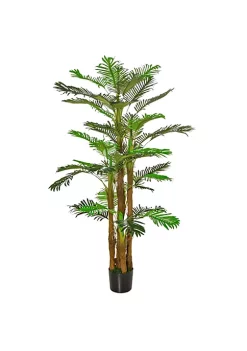 Budget 💯 HOMCOM 6FT Artificial Tropical Palm Tree Faux Decorative Plant in Nursery Pot for Indoor Outdoor Décor ✨