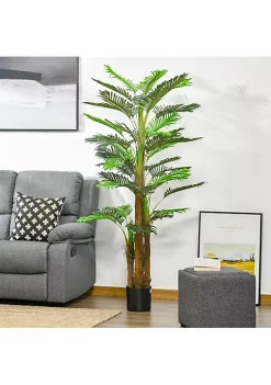 Budget 💯 HOMCOM 6FT Artificial Tropical Palm Tree Faux Decorative Plant in Nursery Pot for Indoor Outdoor Décor ✨ -HOMCOM Sales Store Belk 2081