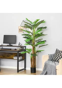 Budget 💯 HOMCOM 6FT Artificial Tropical Palm Tree Faux Decorative Plant in Nursery Pot for Indoor Outdoor Décor ✨ -HOMCOM Sales Store Belk 2082