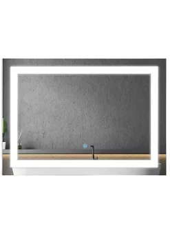 Budget 🎁 HOMCOM 28" x 20'' LED Illuminated Bathroom Mirror Wall Mounted Vanity Mirror with Dimmable Memory Touch Waterproof Horizontally or Vertically Silver ⌛