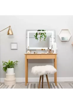 Budget 🎁 HOMCOM 28" x 20'' LED Illuminated Bathroom Mirror Wall Mounted Vanity Mirror with Dimmable Memory Touch Waterproof Horizontally or Vertically Silver ⌛ -HOMCOM Sales Store Belk 2091