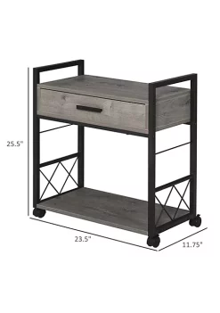Cheap 🥰 HOMCOM Industrial Style Side Table with 1 Drawer 1 Bottom Shelf 4 Wheels and 2 Breaks for Living Room Grey ⌛ -HOMCOM Sales Store Belk 2095