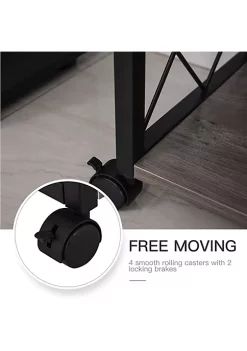 Cheap 🥰 HOMCOM Industrial Style Side Table with 1 Drawer 1 Bottom Shelf 4 Wheels and 2 Breaks for Living Room Grey ⌛ -HOMCOM Sales Store Belk 2097