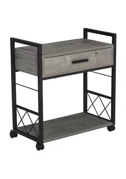 Cheap 🥰 HOMCOM Industrial Style Side Table with 1 Drawer 1 Bottom Shelf 4 Wheels and 2 Breaks for Living Room Grey ⌛ -HOMCOM Sales Store Belk 2098