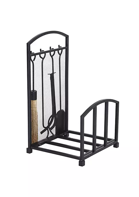 Promo π HOMCOM Firewood Log Rack Storage Holder Stand with Tool Kit and Wrought Metal Frame for Indoor/Outdoor Use Black π₯° 7 Promo π HOMCOM Firewood Log Rack Storage Holder Stand with Tool Kit and Wrought Metal Frame for Indoor/Outdoor Use Black π₯° - Image 5