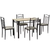 Top 10 😉 HOMCOM 5 Piece Dining Room Table Set with 4 Metal Frame Chairs for Kitchen Dinette Breakfast Nook Grey 👏 -HOMCOM Sales Store Belk 211