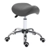 Discount 🌟 HOMCOM Ergonomic Rolling Saddle Stool PU Leather Hydraulic Spa Stool Height Adjustable Swivel Drafting Medical Salon Chair Grey 🌟