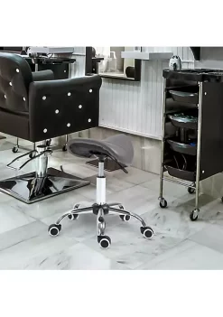 Discount 🌟 HOMCOM Ergonomic Rolling Saddle Stool PU Leather Hydraulic Spa Stool Height Adjustable Swivel Drafting Medical Salon Chair Grey 🌟 -HOMCOM Sales Store Belk 2125