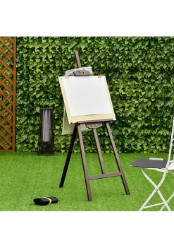 Top 10 ❤️ HOMCOM A Frame Easel of Maximum Height 53" Holds Canvases Up to 43" Painting Studio Art Easel that Tilts up to 90 degree Degrees for Adults Beginners Students Brown 💯 -HOMCOM Sales Store Belk 2129