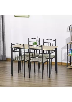 Top 10 😉 HOMCOM 5 Piece Dining Room Table Set with 4 Metal Frame Chairs for Kitchen Dinette Breakfast Nook Grey 👏 -HOMCOM Sales Store Belk 213