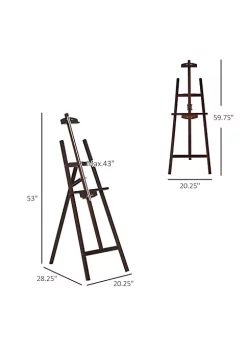 Top 10 ❤️ HOMCOM A Frame Easel of Maximum Height 53" Holds Canvases Up to 43" Painting Studio Art Easel that Tilts up to 90 degree Degrees for Adults Beginners Students Brown 💯 -HOMCOM Sales Store Belk 2130