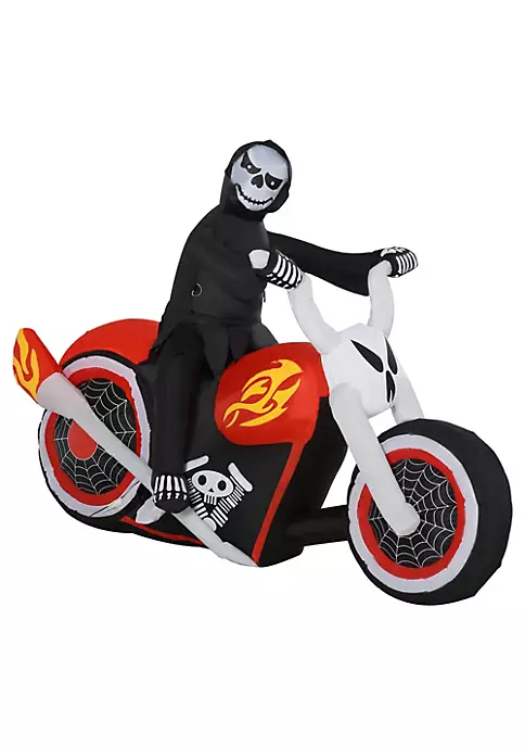 Wholesale 🔥 HOMCOM 7' Long Inflatable 🧛 Halloween Grim Reaper Flaming Motorcycle Lighted Airblown Outdoor Garden Yard Party Decoration 😉 3 Wholesale 🔥 HOMCOM 7' Long Inflatable 🧛 Halloween Grim Reaper Flaming Motorcycle Lighted Airblown Outdoor Garden Yard Party Decoration 😉