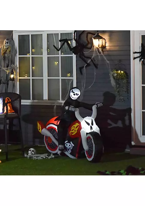 Wholesale 🔥 HOMCOM 7' Long Inflatable 🧛 Halloween Grim Reaper Flaming Motorcycle Lighted Airblown Outdoor Garden Yard Party Decoration 😉 4 Wholesale 🔥 HOMCOM 7' Long Inflatable 🧛 Halloween Grim Reaper Flaming Motorcycle Lighted Airblown Outdoor Garden Yard Party Decoration 😉 - Image 2
