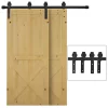 Brand new ⌛ HOMCOM Carbon Steel Sliding Barn Door Kits Hardware Closet Set Track System for Double Wooden Door Roller ⌛