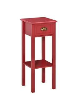 Brand new 🥰 HOMCOM 2 Tier Night Stand with Drawer Narrow End Table with Bottom Shelf for Living Room or Bedroom Red ❤️