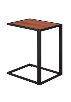 Top 10 👍 HOMCOM C Shaped Side Table Sofa End Table with Metal Frame Accent Couch Table for Living room Bedroom Brown and Black 🛒