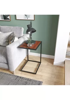 Top 10 👍 HOMCOM C Shaped Side Table Sofa End Table with Metal Frame Accent Couch Table for Living room Bedroom Brown and Black 🛒 -HOMCOM Sales Store Belk 2179