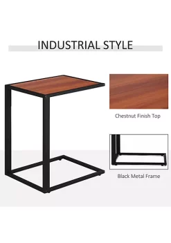 Top 10 👍 HOMCOM C Shaped Side Table Sofa End Table with Metal Frame Accent Couch Table for Living room Bedroom Brown and Black 🛒 -HOMCOM Sales Store Belk 2180