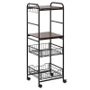 Cheapest 🎁 HOMCOM 16" 4 Tier Rolling Kitchen Cart Utility Storage Trolley with 2 Basket Drawers Side Hooks for Dining Room and Kitchen Walnut 🎉 2 Cheapest 🎁 HOMCOM 16" 4 Tier Rolling Kitchen Cart Utility Storage Trolley with 2 Basket Drawers Side Hooks for Dining Room and Kitchen Walnut 🎉 -HOMCOM Sales Store Belk 2187