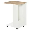 Budget 😉 HOMCOM C Shaped Sofa Side Table Mobile End Table with Storage and Wheels for Living Room Bedroom Office White ⌛ -HOMCOM Sales Store Belk 2192