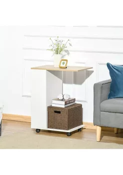 Budget ๐ HOMCOM C Shaped Sofa Side Table Mobile End Table with Storage and Wheels for Living Room Bedroom Office White โ 9 Budget ๐ HOMCOM C Shaped Sofa Side Table Mobile End Table with Storage and Wheels for Living Room Bedroom Office White โ -HOMCOM Sales Store Belk 2194