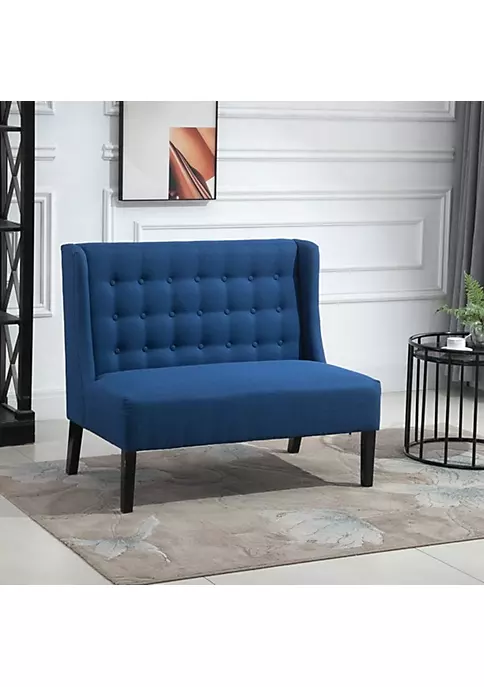 Buy 🥰 HOMCOM Linen Fabric Upholstery Double Sofa Tufted Loveseat 🥰 4 Buy 🥰 HOMCOM Linen Fabric Upholstery Double Sofa Tufted Loveseat 🥰 - Image 2