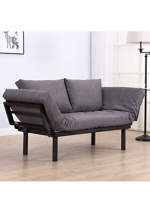 Cheap 🎉 HOMCOM Single Grey Chaise Lounger Sofa Bed ⌛ 4 Cheap 🎉 HOMCOM Single Grey Chaise Lounger Sofa Bed ⌛ - Image 2