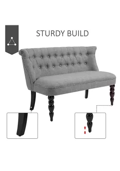 Coupon ๐ HOMCOM Upholstered Armless Fabric Loveseat with Button Tufted Design for Living Room with Wood Legs Grey โ๏ธ 10 Coupon ๐ HOMCOM Upholstered Armless Fabric Loveseat with Button Tufted Design for Living Room with Wood Legs Grey โ๏ธ -HOMCOM Sales Store Belk 2234