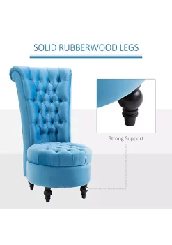 New โจ HOMCOM Retro High Back Armless Royal Accent Chair Fabric Upholstered Tufted Seat for Living Room Dining Room and Bedroom Blue ๐งจ 9 New โจ HOMCOM Retro High Back Armless Royal Accent Chair Fabric Upholstered Tufted Seat for Living Room Dining Room and Bedroom Blue ๐งจ -HOMCOM Sales Store Belk 2238