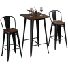 New ⭐ HOMCOM 3 Piece Industrial Dining Table Set Counter Height Bar Table and Chairs Set with Footrests for Bistro Pub Black and Brown 🤩 2 New ⭐ HOMCOM 3 Piece Industrial Dining Table Set Counter Height Bar Table and Chairs Set with Footrests for Bistro Pub Black and Brown 🤩 -HOMCOM Sales Store Belk 2241
