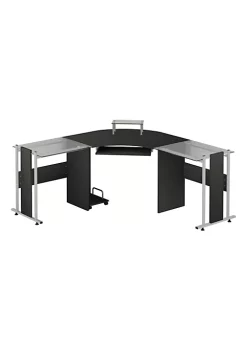 Coupon ❤️ HOMCOM 69" Modern L Shaped Tempered Glass Office Computer Desk with Elevated Monitor Stand Rolling CPU Holder Pull Out Keyboard Tray and Steel Frame Black 🔥 11 Coupon ❤️ HOMCOM 69" Modern L Shaped Tempered Glass Office Computer Desk with Elevated Monitor Stand Rolling CPU Holder Pull Out Keyboard Tray and Steel Frame Black 🔥 -HOMCOM Sales Store Belk 2260