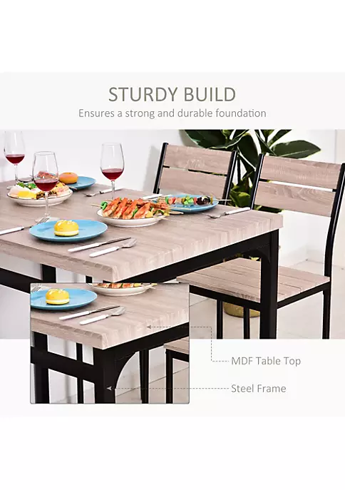 Brand new 🤩 HOMCOM 5 Piece Dining Table Furniture Set Modern Industrial Table with 4 Chairs for Dining Room Kitchen 🔔 5 Brand new 🤩 HOMCOM 5 Piece Dining Table Furniture Set Modern Industrial Table with 4 Chairs for Dining Room Kitchen 🔔 - Image 3