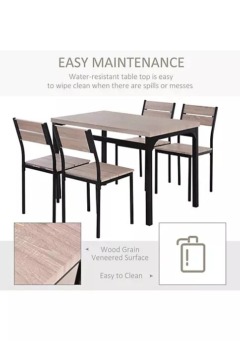 Brand new 🤩 HOMCOM 5 Piece Dining Table Furniture Set Modern Industrial Table with 4 Chairs for Dining Room Kitchen 🔔 6 Brand new 🤩 HOMCOM 5 Piece Dining Table Furniture Set Modern Industrial Table with 4 Chairs for Dining Room Kitchen 🔔 - Image 4