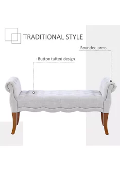 Brand new ✔️ HOMCOM Traditional Style Entryway Bed End 👟 Shoe Bench with Button Tufted and Rounded Arm for Living Room Light Grey 🎁 9 Brand new ✔️ HOMCOM Traditional Style Entryway Bed End 👟 Shoe Bench with Button Tufted and Rounded Arm for Living Room Light Grey 🎁 -HOMCOM Sales Store Belk 2288