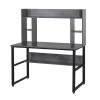 Top 10 😉 HOMCOM Office Computer Desk Writing Table Workstation with Storage Shelves Decorative Hutches and Strong Build Grey 🤩 -HOMCOM Sales Store Belk 2296