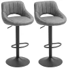 Cheapest 👏 HOMCOM Modern Bar Stools Set of 2 Swivel Bar Height Barstools Chairs with Adjustable Height Round Heavy Metal Base and Footrest Grey 🔔 2 Cheapest 👏 HOMCOM Modern Bar Stools Set of 2 Swivel Bar Height Barstools Chairs with Adjustable Height Round Heavy Metal Base and Footrest Grey 🔔 -HOMCOM Sales Store Belk 2301