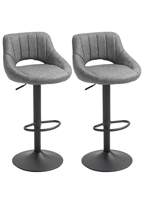 Cheapest 👏 HOMCOM Modern Bar Stools Set of 2 Swivel Bar Height Barstools Chairs with Adjustable Height Round Heavy Metal Base and Footrest Grey 🔔 3 Cheapest 👏 HOMCOM Modern Bar Stools Set of 2 Swivel Bar Height Barstools Chairs with Adjustable Height Round Heavy Metal Base and Footrest Grey 🔔