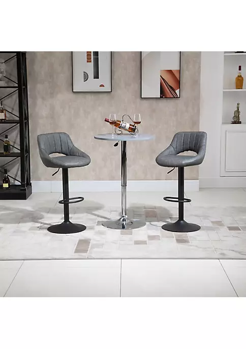 Cheapest 👏 HOMCOM Modern Bar Stools Set of 2 Swivel Bar Height Barstools Chairs with Adjustable Height Round Heavy Metal Base and Footrest Grey 🔔 4 Cheapest 👏 HOMCOM Modern Bar Stools Set of 2 Swivel Bar Height Barstools Chairs with Adjustable Height Round Heavy Metal Base and Footrest Grey 🔔 - Image 2