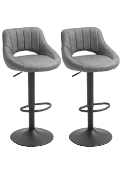Cheapest 👏 HOMCOM Modern Bar Stools Set of 2 Swivel Bar Height Barstools Chairs with Adjustable Height Round Heavy Metal Base and Footrest Grey 🔔 11 Cheapest 👏 HOMCOM Modern Bar Stools Set of 2 Swivel Bar Height Barstools Chairs with Adjustable Height Round Heavy Metal Base and Footrest Grey 🔔 -HOMCOM Sales Store Belk 2305
