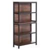 Best deal ✨ HOMCOM 4 Tier Bookshelf Utility Storage Shelf Organizer with Back Support and Anti Topple Design Walnut/Black 🛒 -HOMCOM Sales Store Belk 2316