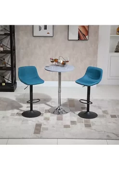 Outlet 🔔 HOMCOM Swivel Bar Stools Set of 2 Bar Chairs Adjustable Height Barstools Padded with Back for Kitchen Counter and Home Bar Blue ✨ -HOMCOM Sales Store Belk 2333