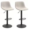 Discount 👏 HOMCOM Swivel Bar Stools Set of 2 Bar Chairs Adjustable Height Barstools Padded with Back for Kitchen Counter and Home Bar Cream White 🌟 -HOMCOM Sales Store Belk 2336