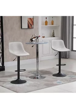 Discount 👏 HOMCOM Swivel Bar Stools Set of 2 Bar Chairs Adjustable Height Barstools Padded with Back for Kitchen Counter and Home Bar Cream White 🌟 -HOMCOM Sales Store Belk 2338