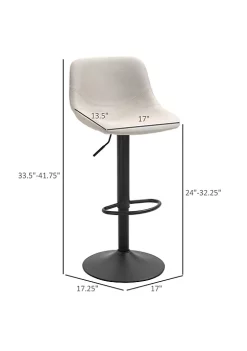 Discount 👏 HOMCOM Swivel Bar Stools Set of 2 Bar Chairs Adjustable Height Barstools Padded with Back for Kitchen Counter and Home Bar Cream White 🌟 -HOMCOM Sales Store Belk 2339