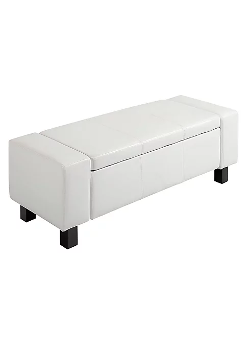 Top 10 ๐คฉ HOMCOM 42โ Faux Leather Storage Ottoman Bench Organizer Chest Rectangular Footstool with Hinged Lid for Living Room Entryway or Bedroom Cream White ๐ 3 Top 10 ๐คฉ HOMCOM 42โ Faux Leather Storage Ottoman Bench Organizer Chest Rectangular Footstool with Hinged Lid for Living Room Entryway or Bedroom Cream White ๐