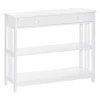 Buy 😀 HOMCOM Console Hallway Table with Extra Wide Pull Out Drawer 2 Open Shelves and Slatted Wood Frame Design White ⌛ -HOMCOM Sales Store Belk 2361