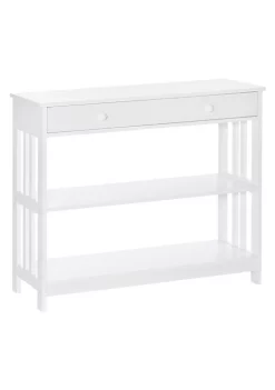 Buy ๐ HOMCOM Console Hallway Table with Extra Wide Pull Out Drawer 2 Open Shelves and Slatted Wood Frame Design White โ 11 Buy ๐ HOMCOM Console Hallway Table with Extra Wide Pull Out Drawer 2 Open Shelves and Slatted Wood Frame Design White โ -HOMCOM Sales Store Belk 2365