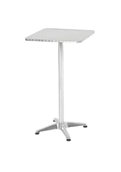 Best deal 💯 HOMCOM 24” Adjustable Square Stainless Steel Top Aluminum Standing Bistro Bar Table 👍